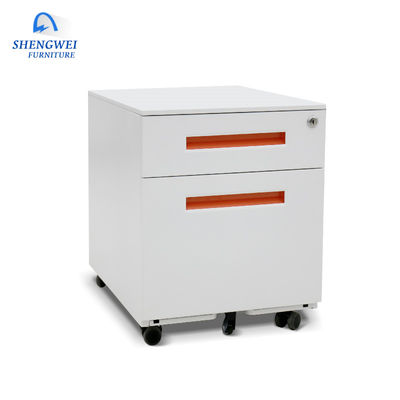 Under Desk Two Drawer Cold Rolled Steel Mobile Pedestals