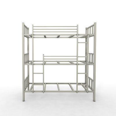 School Dormitory Adult Three Layers Bed Gray Color Metal Triple steel Bunk Beds