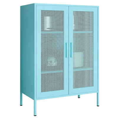 Steel Mesh Door Dining Room Storage Cupboard Half Height Storage Lcoker