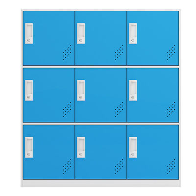 9 Doors Metal Storage Bags Cabinet Steel Half Height Locker Home Office