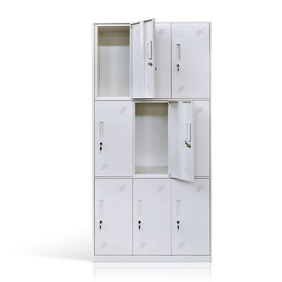 School Office 9 Doors Metal Clothes Locker Bag Lockable Storage Lockers