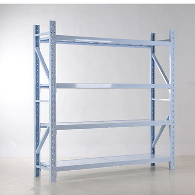 Medium Duty Warehouse Storage Shelving White 4 Layer Storage Rack