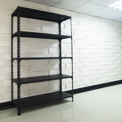 Black Home Office Use Steel Storage Rack With 5 Adjustable Shelves