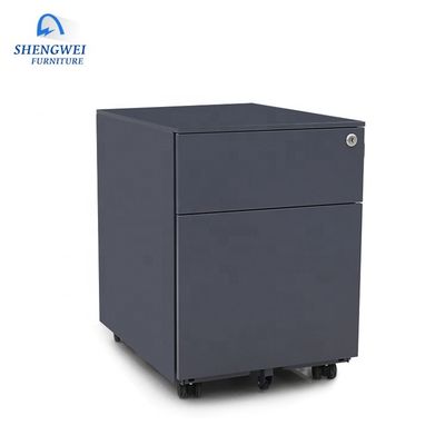 Under Desk Two Drawer Cold Rolled Steel Mobile Pedestals