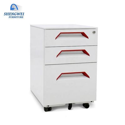 3 Drawers A4 Folder  Mobile Metal File Storage Cabinet With Long Handle