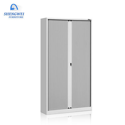 Tambour Door Metal Shelf Cabinet With Plastic Roller Shutter Doors