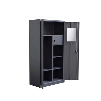 Bedroom Vertical Double Door 180cm Metal Wardrobe Locker With Safe Box