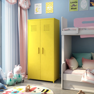 Home Bedroom Double Door Size Colorful Storage Cabinet Lockers For Children
