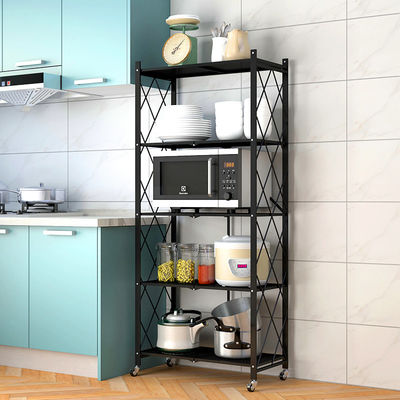 Warehouse Supermarket  Collapsible 5 Tier Metal Organizer Rack
