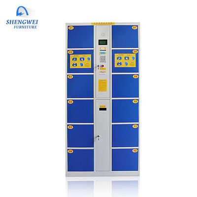 Supermarket 12 Doors  Fingerprint Lock Bar Code Electronic Storage Locker