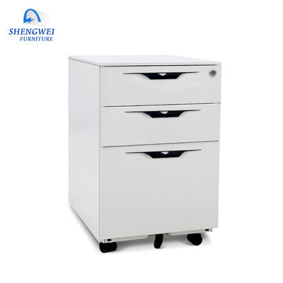 Vertical Three Drawers Movable Metal Filing Cabinet With Wheels