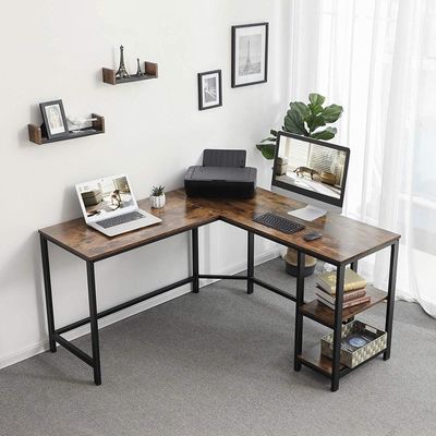 Steel Pipe L Shaped Corner Waterproof Steel Computer Desks