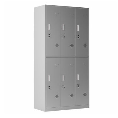 6 Doors Lockable Clothes Storage Stainless Steel Cabinet For Changing Room