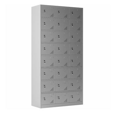 8 Tiers 24 Doors Lockable Stainless Steel Storage Locker Cabinet