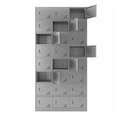 8 Tiers 24 Doors Lockable Stainless Steel Storage Locker Cabinet