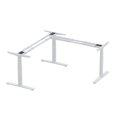 3 Legs L Shape Height Adjustable Metal Office Desk With Motors