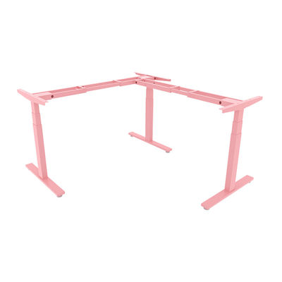 3 Legs L Shape Height Adjustable Metal Office Desk With Motors