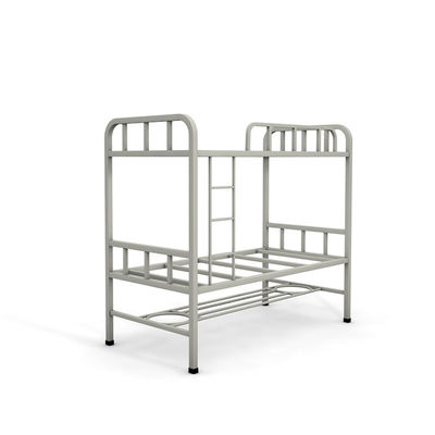 Dormitory 46kg Gray Color Adult Size Steel Bunk Beds With Shoe Rack