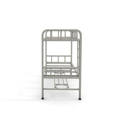 Dormitory 46kg Gray Color Adult Size Steel Bunk Beds With Shoe Rack