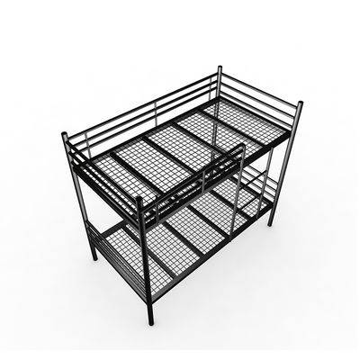 Apartment Grey Black Steel Mesh Full Fence Metal Bunk Bed Frame