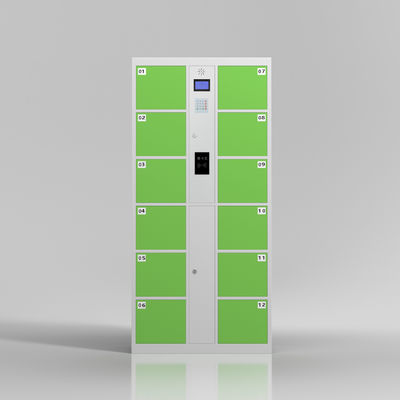 Supermarket 12 Doors  Fingerprint Lock Bar Code Electronic Storage Locker