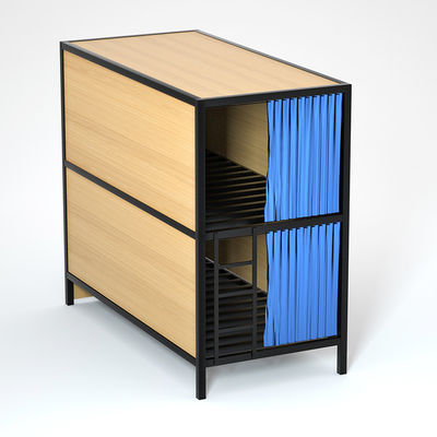 Double Decker Side Ladder Steel Bunk Beds With Small Storage Locker