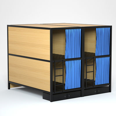 Double Decker Side Ladder Steel Bunk Beds With Small Storage Locker