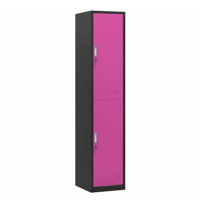 Vertical 2 Doors Steel Clothes Wardrobe Metal Bedroom Storage Locker