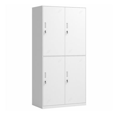 2 Tiers Narrow Edge 4 Doors Metal Storage Wardrobe