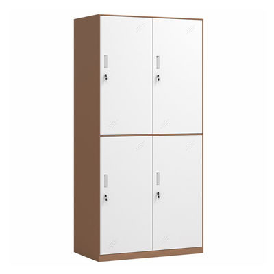 2 Tiers Narrow Edge 4 Doors Metal Storage Wardrobe