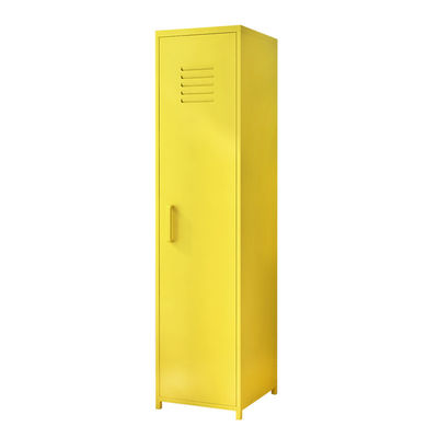 Red Yellow Single  Swing Door Stand Feet Metal Storage Locker