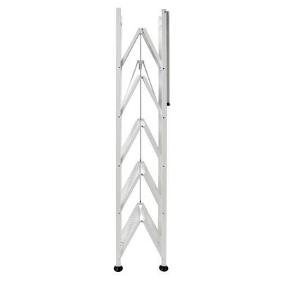 6-Tier Metal Stamped Perforate Bookcase Steel Slim Pantry Shelf Rack