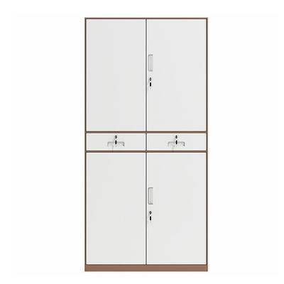 Full Height 2 Tiers Metal Storage Cabinet With Two Drawers