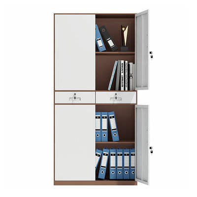 Full Height 2 Tiers Metal Storage Cabinet With Two Drawers