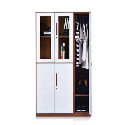 Glass Door Epoxy Powder Coated Steel Wardrobe Locker