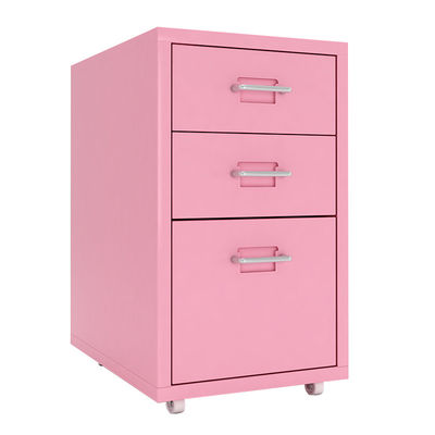 Home Bedroom 3 Drawers Metal Storage Mobile Nightstand With Wheels