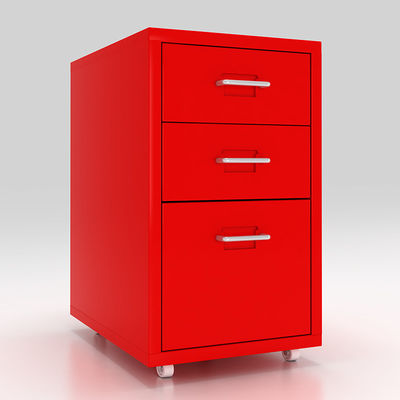 Home Bedroom 3 Drawers Metal Storage Mobile Nightstand With Wheels