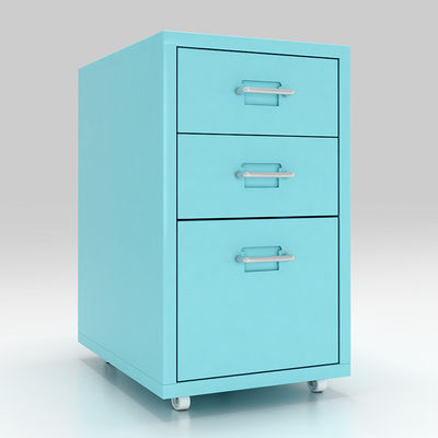 Home Bedroom 3 Drawers Metal Storage Mobile Nightstand With Wheels