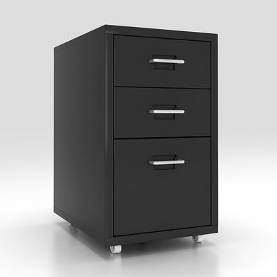 Home Bedroom 3 Drawers Metal Storage Mobile Nightstand With Wheels