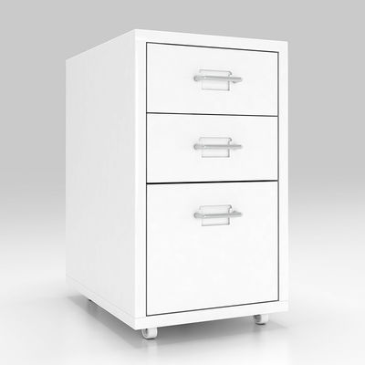 Home Bedroom 3 Drawers Metal Storage Mobile Nightstand With Wheels