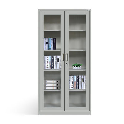 Waterproof Anti Rust Full Height Two Glass Door Filing Cabinet