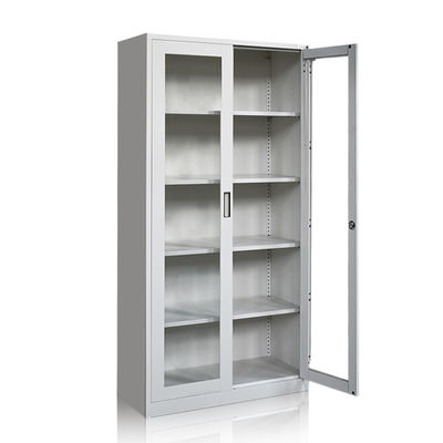 Waterproof Anti Rust Full Height Two Glass Door Filing Cabinet