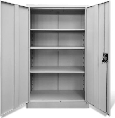 2 Doors Recessed Handle Multipurpose Steel Storage Cupboard