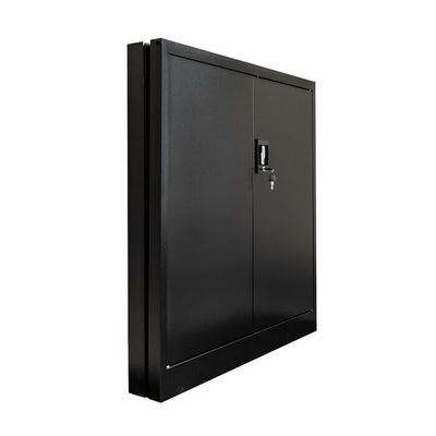 2 Doors Foldable Metal Storage Shelf Cabient With Recessed Handle