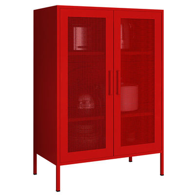 Steel Mesh Door Dining Room Storage Cupboard Half Height Storage Lcoker
