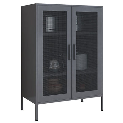 Steel Mesh Door Dining Room Storage Cupboard Half Height Storage Lcoker