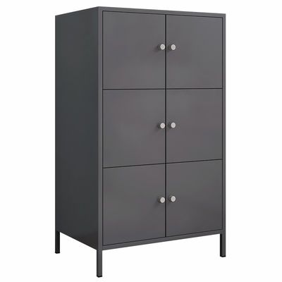 6 Doors Steel High Leg Storage Half Height Locker For Home Use