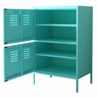 High Stand Leg Two Doors Vertical Steel Half Height Locker Cabinet For Home