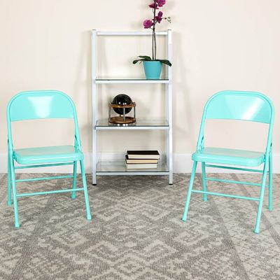 Triple Braced Double Hinged Thick 1.0mm Metal Folding Chair