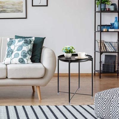 Small Coffee 21.5x19x1.9 Inches Sofa Side End Table With Tray